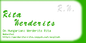rita werderits business card